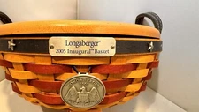 Longaberger 2005 Inaugural Basket Set & Lid - Liner - Protector - Tie-On NEW