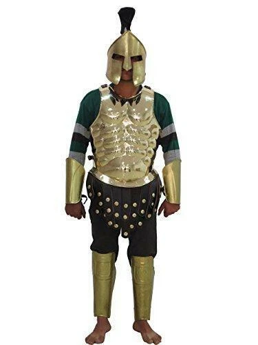 Chaqueta de armadura muscular griega con casco espartano pierna brazo protector conjunto disfraz armadura   Foto 3 de 4