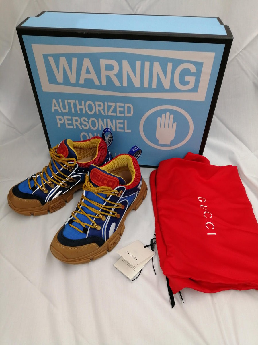Gucci women shoes flash trek sneakers blue red yellow size 6 Gucci women shoes flash trek sneakers blue red yellow size 6
