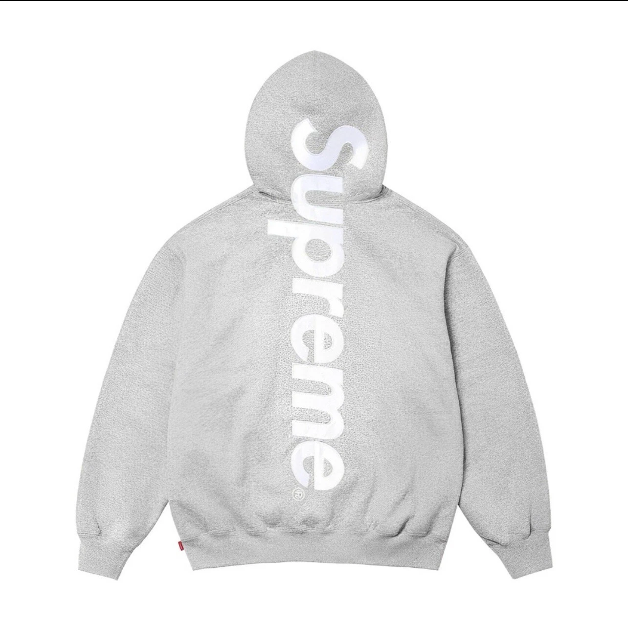 Sweat à capuche appliqué satin Supreme FW24 taille S/M/L/XL gris