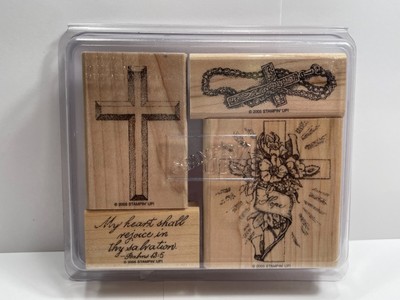 2005 Stampin' Up!- Symbols Of Salvation Easter Religious - Wood Rubber Stamp Set