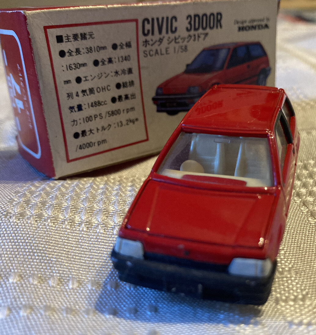 Vintage Rare Tomy Tomica 17 Honda Civic 3 Door Made In Japan