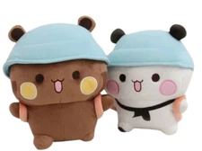 2PCs Cute Cartoon Bubu and Dudu Panda Plush Panda Bear Doll Stuffed Soft