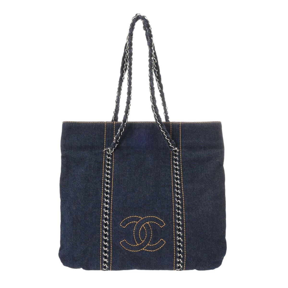CHANEL Denim Blue Chain Tote Bag for Women - A31702