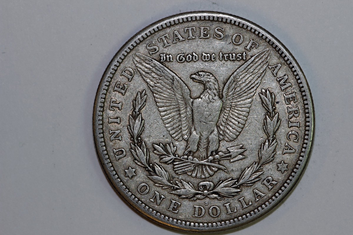 1921 S Grades XF VAM 1B-4a Thorn Head Die Gouge Morgan 90% Silver