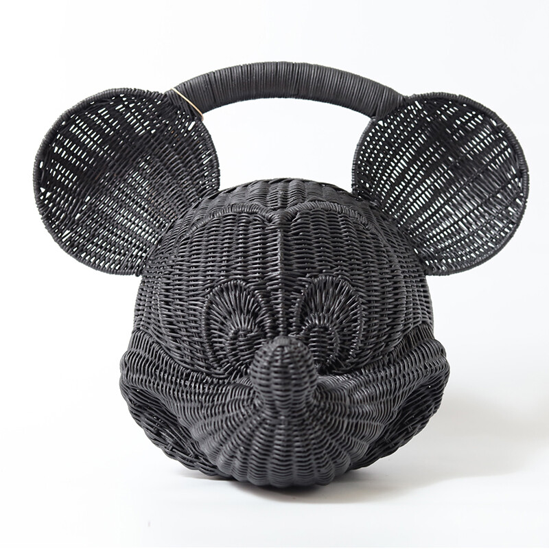 Disney collection Mickey Mouse Rattan Basket Bag Natural fashion