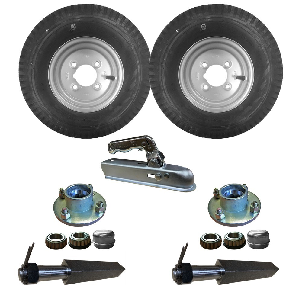 Trailer Kit 400-8"" Wheels & Stub Axles & Pressed Hitch Non Suspension