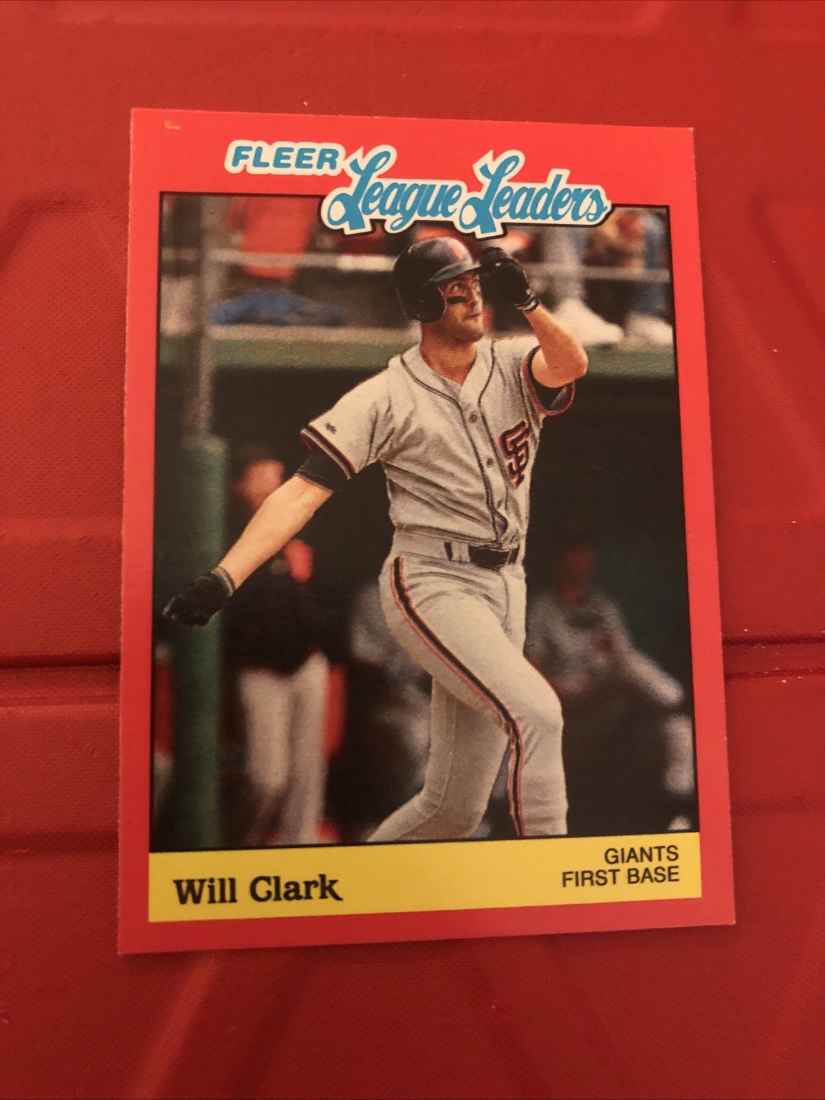 1989 Fleer League Leaders San Francisco Giants Baseball Card #4 Will Clark