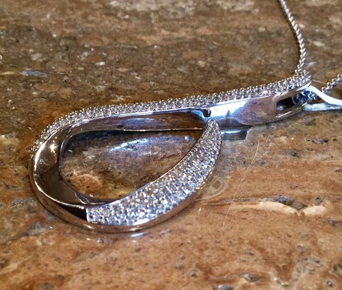 "LAURA RAMSEY" 14K WHITE GOLD DIAMOND SWIRL PENDANT RET $2495 SPECTACULAR!!! - Picture 7 of 12