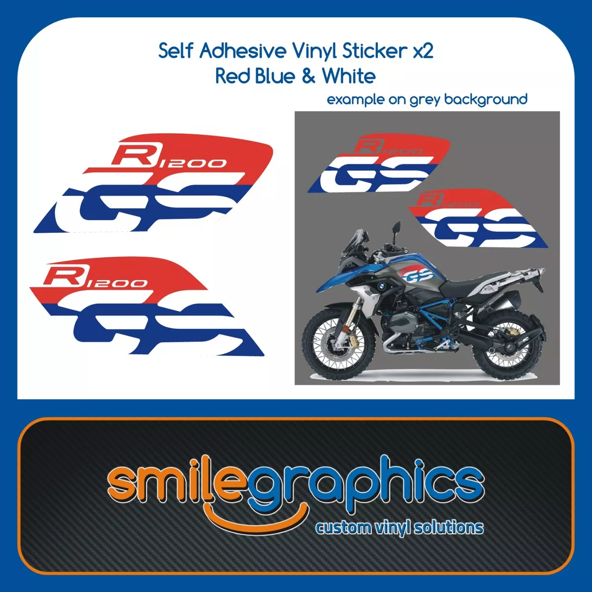 BMW R1200GS Rallye 2017 2018 Tank Fairing Decals Stickers