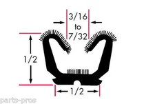 Universal Weatherstrip / Door Glass Run Channel / All-Rubber Flexible & Flocked