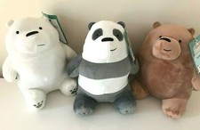 Set of 3 We Bare Bears Plush Toys 6'' Grizzly Pandas. Cartoon Network. New