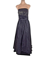 Vintage 80's Strapless Sequins Black PARTY PROM COCKTAIL Dress UNION MADE Sz 9