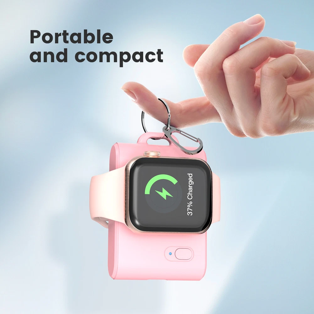 Power Bank for Apple Watch Magnetic Travel Smart iWatch Charger Universal Pink