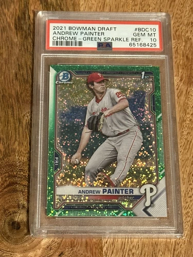 2021 Bowman Draft Chrome Green Sparkle 1st ANDREW PAINTER PSA 10 #BDC10 LOW POP