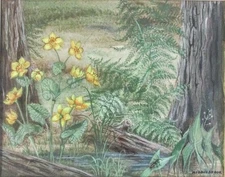 Mid 20th C American Painting Realist Nature Landscape Signed Middlebrook