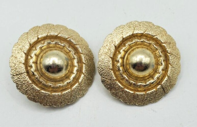 West Germany Gold Tone Clip Earrings Stunning