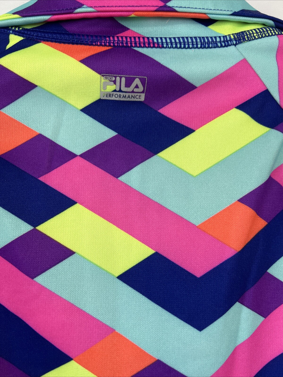 Giacca donna Fila Sport taglia media 1 4 zip pullover multicolore brillante