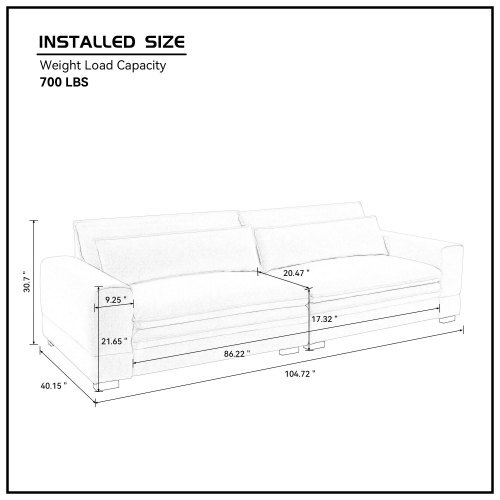 Mid-century Sofa Couch Modern Upholstered Couch For Livingroom Home Office Beige - Picture 2 of 10