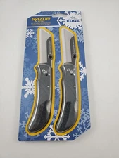 2 Pack Outdoor Edge Razor Work Utility Folding Knife 3" Replaceable Blades