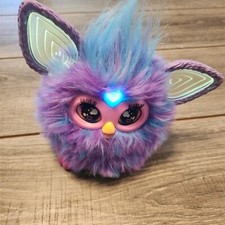 Furby Purple Plush Tie Dye Interactive Toy 2023 Glowing Ears Tested Works