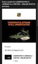 Air Jordan 4 Undefeated 2025 OG Green Sail Men Size 10.5 CONFIRMED PRESALE