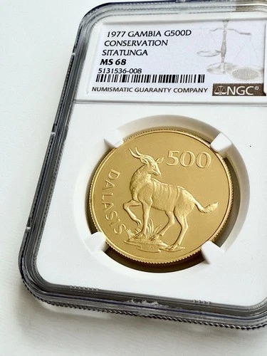 Gambia - 1977 - 500 Dalasis - Sitatunga - Conservation Series - NGC MS68