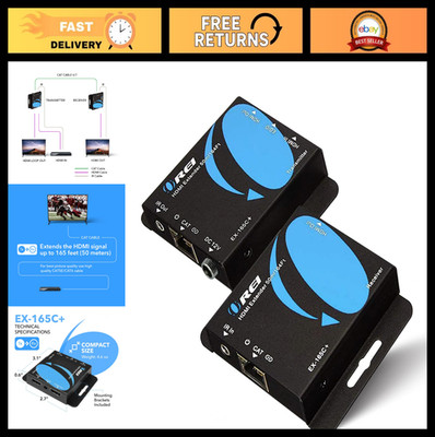 4K HDMI Extender over Ethernet CAT5/CAT6/CAT7 - 165ft, 1080P, IR Pass Through, L