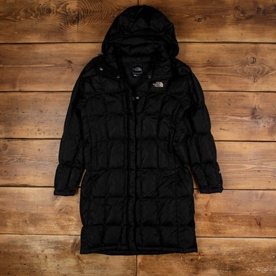 The North Face Puffer Jacke M Damen 00s schwarz Nylon Mantel Kapuze Winter Daunen