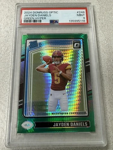 2024 Panini Donruss Optic Rated Rookie Jayden Daniels Green Hyper #248 PSA 9