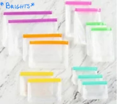 Ecolution 13-Piece Reusable Stand-Up Food Storage Bags ~ NIB ~ Brights