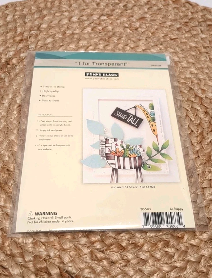 Juego de sellos transparentes negros Penny BE HAPPYY elefante tortuga jirafa Foto 2 de 2