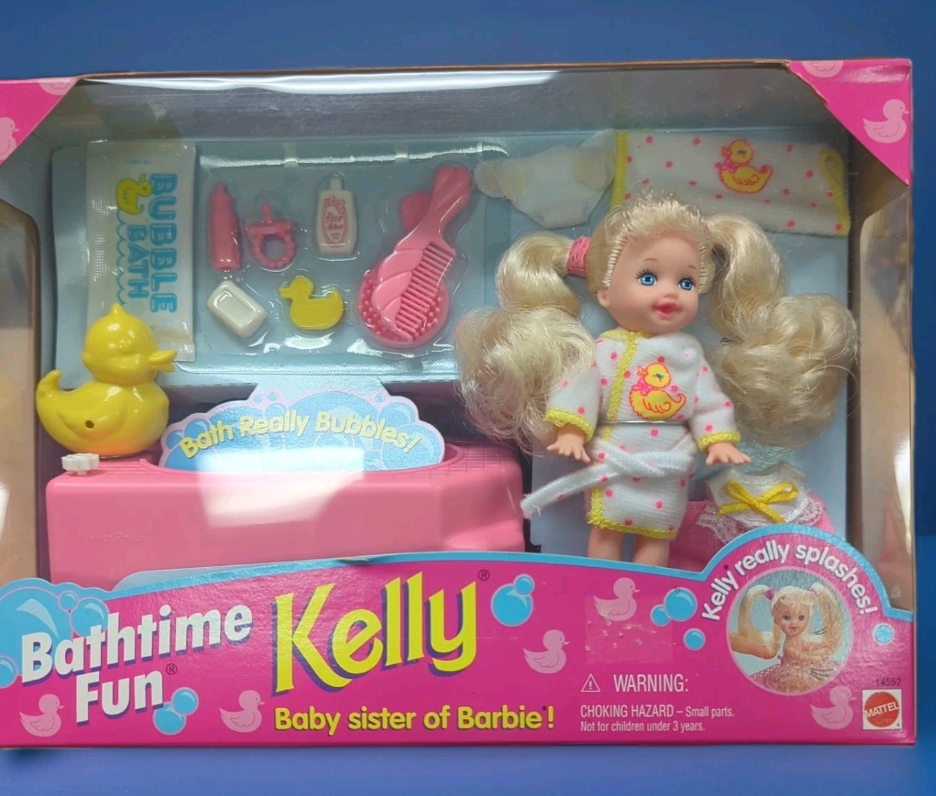 Vintage 1995 Bath Time Fun Kelly Baby Sister Of Barbie Unope