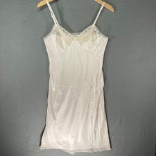 Vintage JCPenney Beige Lace Trim Slip Dress 34/12 100 Nylon Antron III