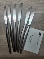 6 Vintage Kalmar Mid-Century Stainless Steak Knives, Made in Italy 8 1/2" 8.5"