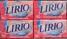 4X LIRIO LAUNDRY SOAP BARS ( JABON DE LAVANDERIA ) 4 BARS OF 400g EA - FREE SHIP