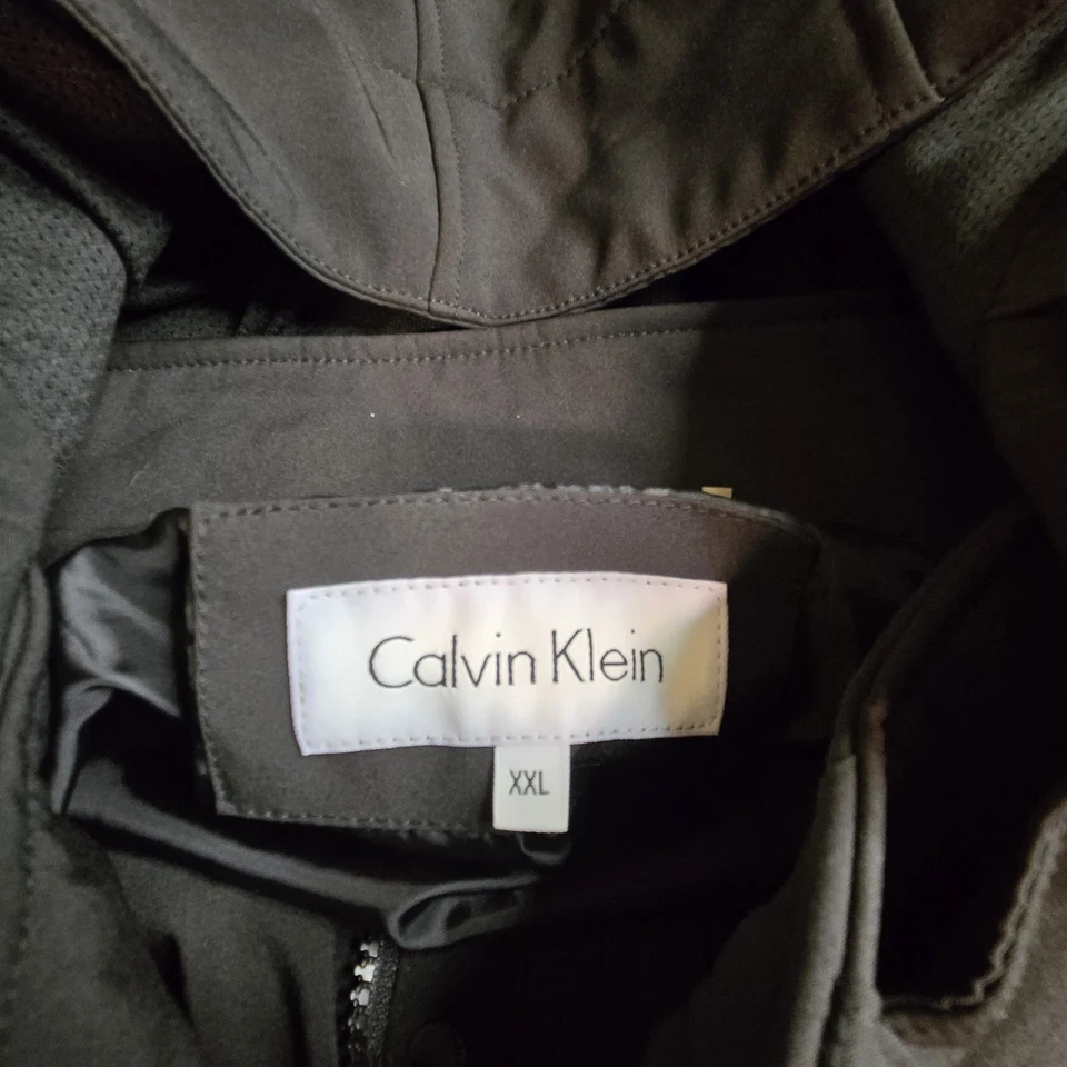 Calvin Klein Men's XXL 2XL Black Jacket Pockets Full Zip-up Removable Hood EUC - Image 3 of 4