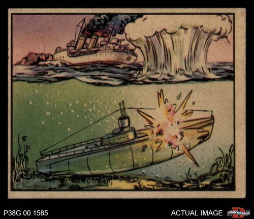 1938 Horrors of War #90 Depth Bomb Sinking Pirate Submarine 4 - VG/EX