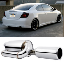 For 05-10 Scion Tc Sport Twin Loop Exhaust Tips Muffler 2.5 Inlet 4.0 Outlet