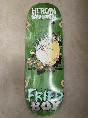 Heroin Skateboard Deck. Fried Boy 10,4'' GRÜN. Free Grip & Ship