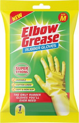 Ellenbogenfett Gummi Handschuhe | Baumwolle gefüttert, super stark, rutschfest Haushaltsclea