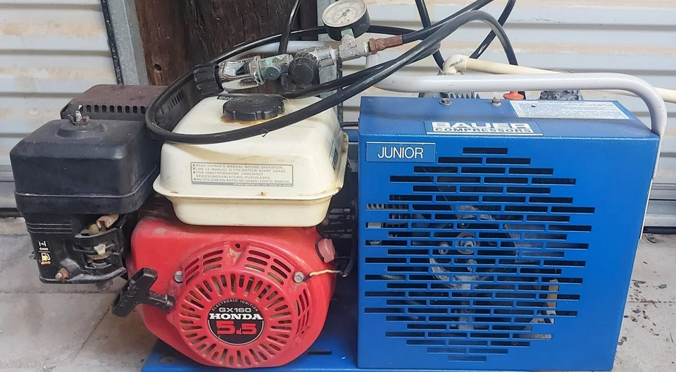 Compresor de alta presión Bauer Junior buceo paintball buceo motor de gasolina Honda Foto 2 de 2