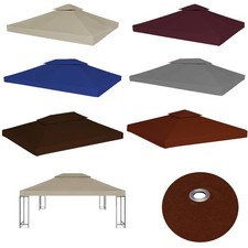 2-Tier Gazebo Top Cover 310 g/m² 3/4 m Fabric PVC Replacement Canopy Tent Awning