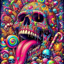 Rekxtmo DIY Skull Diamond Art Kits for Adults, 5D 14x14 inches, QY096