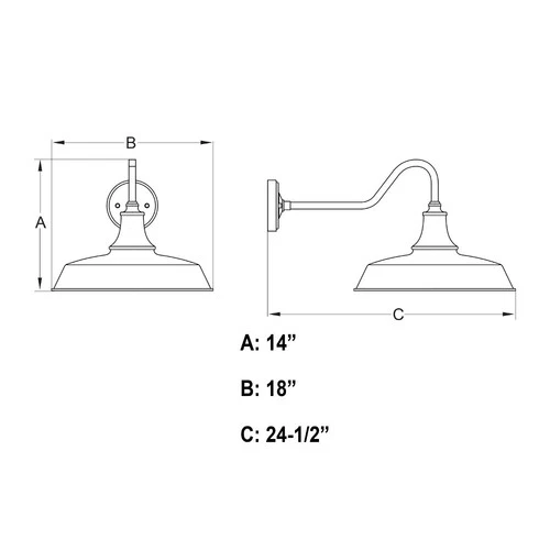 Dorado 1-Light Outdoor Wall Sconce in Farmhouse and Barn Style 14 Inches Tall - Picture 6 of 13