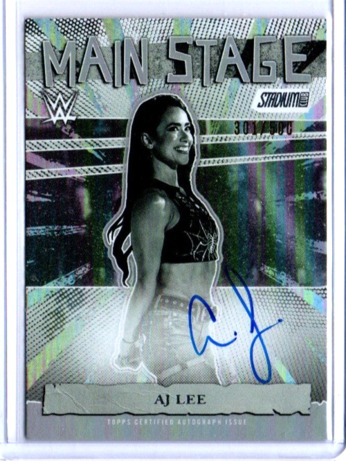 2026 TOPPS STADIUM CLUB WWE AJ LEE MAIN STAGE AUTO # 301/500