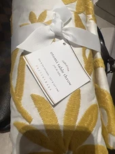 Pottery Barn EMRYS EMBROIDERED Cotton Table Throw 50" x 50" Fall NWT