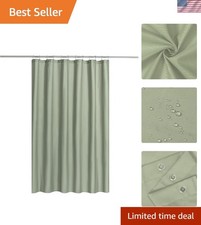 Elegant Sage Green Fabric Shower Curtain with Grommets - 72x72 Machine Washable