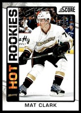 2012-13 Score Hot Rookies Mat Clark Rookie Anaheim Ducks #529