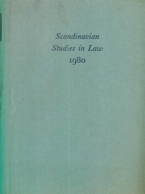 SCANDINAVIAN STUDIES IN LAW 1980 VOLUME 24 LIBRI IN LINGUA FOLKE SCHMIDT